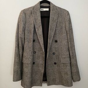 zara plaid blazer